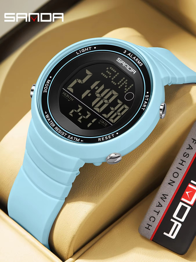 SANDA Digitaluhr, Silikon, Weiß, Unisex - Bild 3