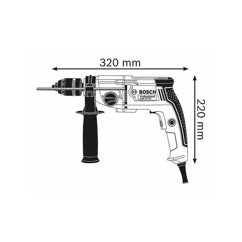 Bosch Professional 2-Gang-Bohrmaschine GBM 13-2 RE in Blau/Schwarz mit 750 W und Schnellspannbohrfutter 13 mm - Bild 3