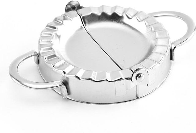 LChome Knödelmaker aus Edelstahl in Silber, Knödelform und Teigpresse für Ravioli und Gebäck, Durchmesser: 14,9 cm - Bild 1