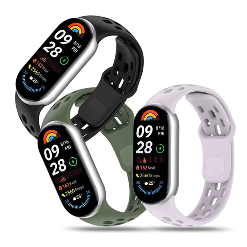 FancyWrist Ersatz TPU-Armband für Xiaomi Mi Band 10, 9, 8 in Grün, atmungsaktives Sportarmband für Unisex - Bild 3