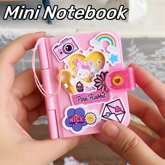 Bandai Rosa Kaninchen Mini Notebook, Kreatives Mädchen Spielzeug Set - Bild 1