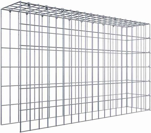 Gabiona Anbaukorb Typ 4 aus Stahl in Silbergrau, B/H/T: 60 x 100 x 20 cm - Bild 1