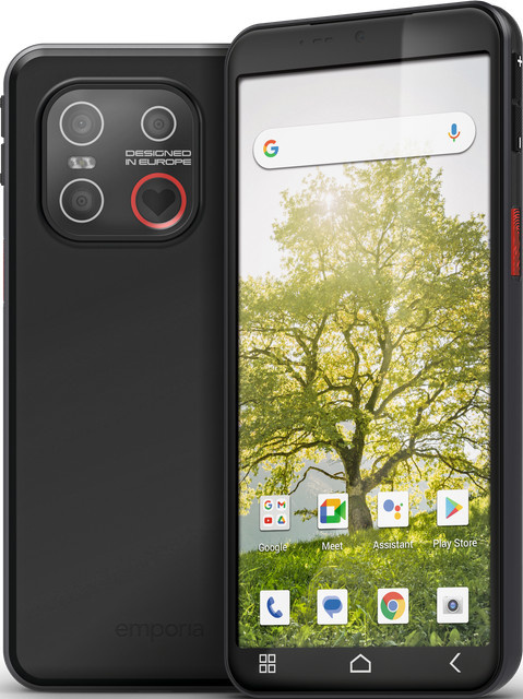 Emporia SMART.7lite Smartphone Schwarz mit Android, 5,45 Zoll Display, 128 GB Speicher, NFC, WLAN und Bluetooth - Bild 1