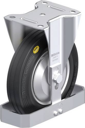 Blickle Stahlblech-Bockrolle B-RD 202R-FA-FS in Schwarz-Grau mit 200 mm Rad-Durchmesser und 350 kg Tragfähigkeit - Bild 1