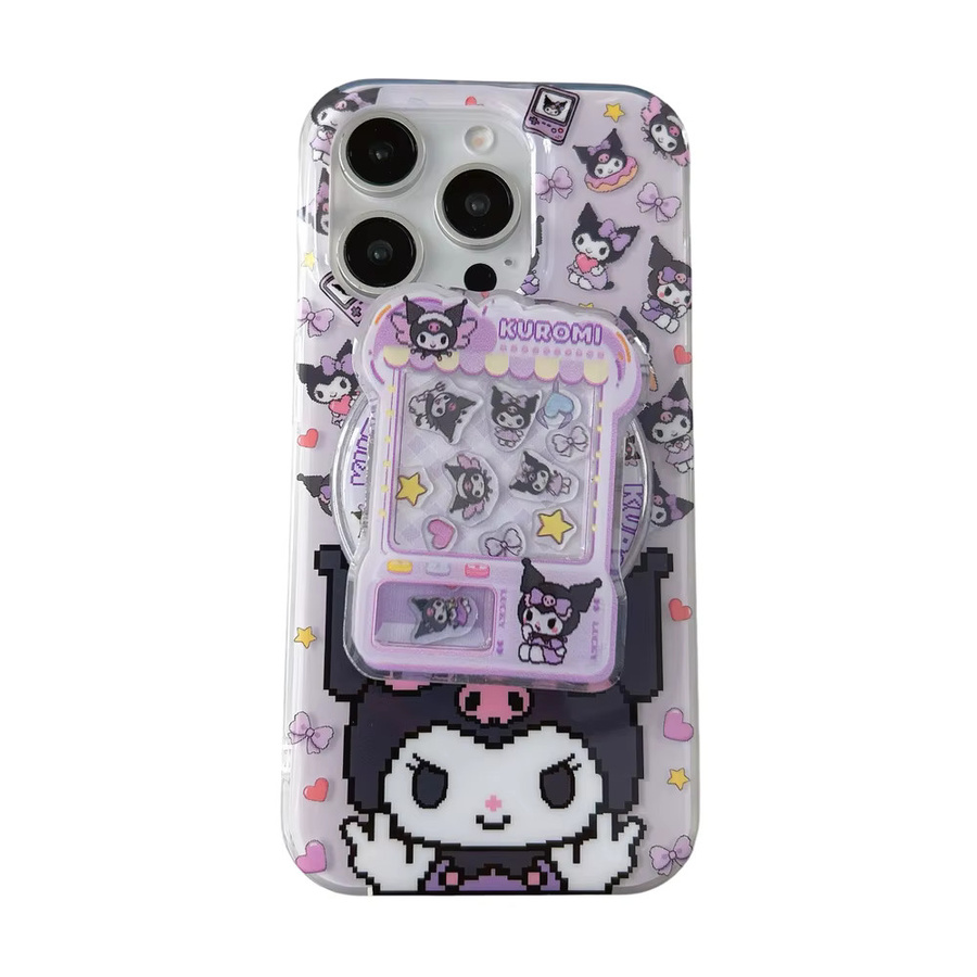 Sanrio Kuromi MagSafe Handyhülle für iPhone 17 16 15 14 13 Pro Max mit Magnetgriffhalterung in Multicolour - Bild 4