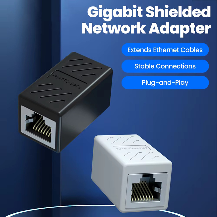 Olaf Gigabit RJ45 Ethernet Netzwerk Verlängerung Buchse auf Buchse Adapter in Schwarz oder Weiß - Bild 2