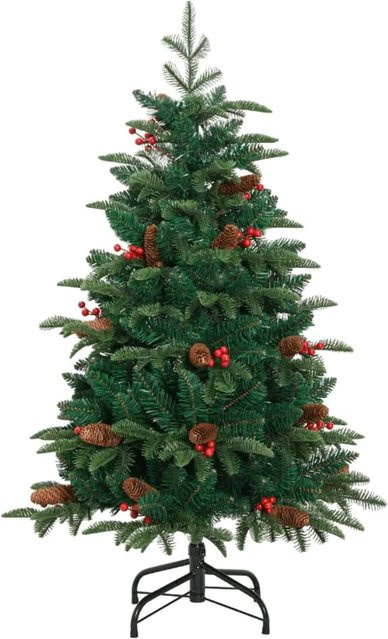 vidaXL Künstlicher Weihnachtsbaum mit Zapfen und Beeren, Grün, Höhe: 150 cm - Bild 1