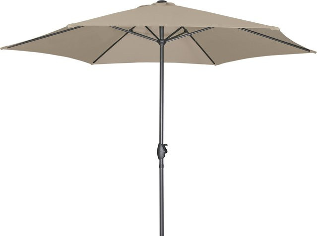 Doppler Sonnenschirm Basic Lift neo 300 Kurbelschirm in Greige mit Aluminiumgestell und Polyesterbespannung, Durchmesser: 300 cm - Bild 1