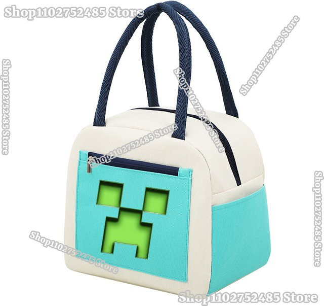 Bandai Cartoon Creeper Steve Lunchtasche aus Oxford-Stoff in Multicolour mit Thermo-Isolierung für Kinder und Schule - Bild 1