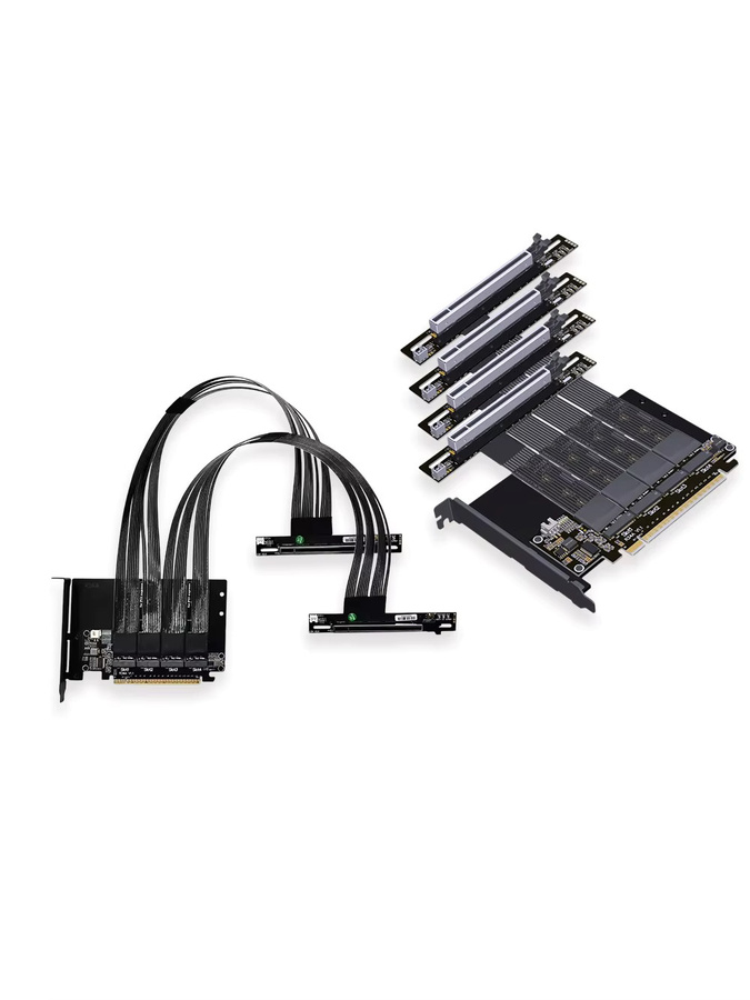 ADT-Link PCIe 5.0 X16 M.2 NVMe zu X8 Splitting-Verlängerungskabel Gen5 512Gbps in Schwarz - Bild 5