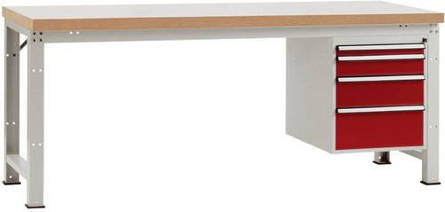 Manuflex Werkbank WP5627.3003 in Rubin-Rot und Multicolour, B/T/H: 700 x 200 x 80 cm - Bild 1