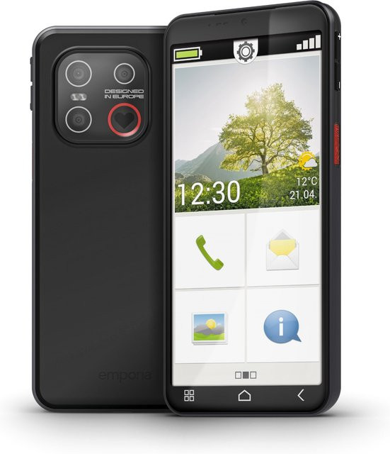 Emporia Smartphone mit 128 GB Speicher, 5,45 Zoll Display, Android, LTE, Schwarz - Bild 1