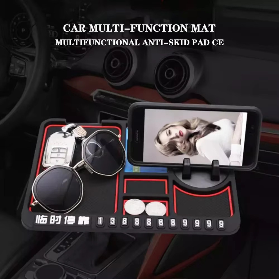 Multifunktionale Anti-Rutsch-Matte für das Armaturenbrett als Telefonhalter aus Silikon, Schwarz - Bild 4