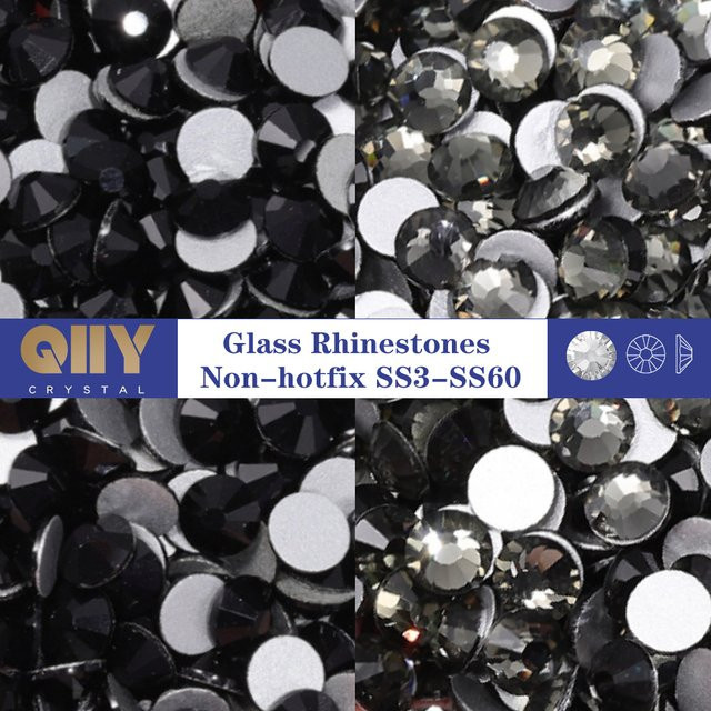 QIIY Black Series Glas-Strasssteine, Schwarz, Glänzend - Bild 1