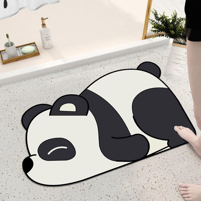Saugfähige und rutschfeste Badezimmer-Bodenmatte von Yiran Furniture in Weiß, B/B: 50 x 80 cm - Bild 1