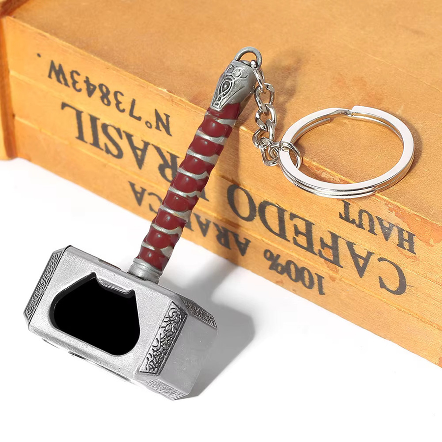 Bandai Thor Hammer Flaschenöffner Schlüsselanhänger, Metall, Avengers Alliance - Bild 3