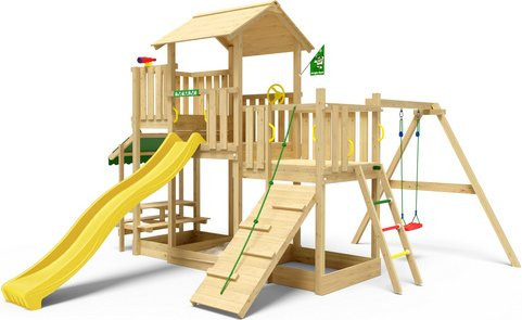 JUNGLE GYM Spielturm Habitat in Gelb und Grün, B: 452 cm, T: 490 cm, H: 310 cm - Bild 1