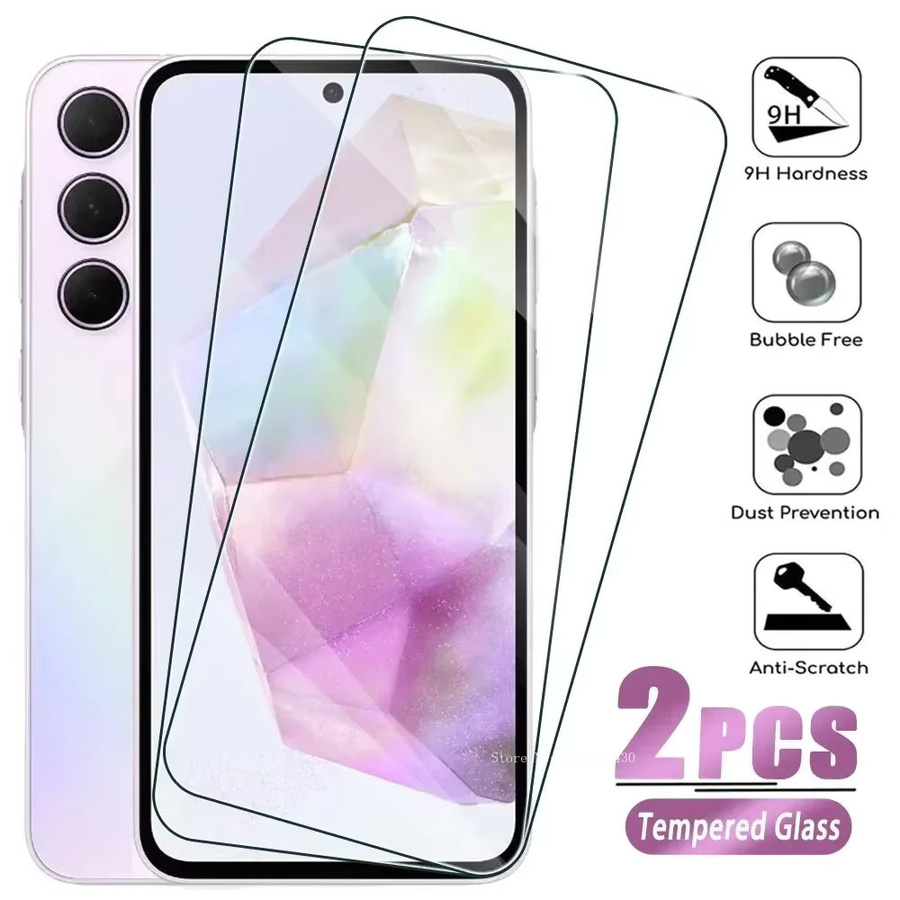 2 Stück 9H HD gehärtetes Glas für Samsung Galaxy A56 A36 A16 A06 A55 A35 A25 A15 A05 A54 A24 A14 A04 A53 A23 A13 A03 A52S A42 A32 A12 A02 transparent - Bild 2