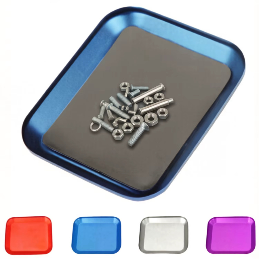 YSIDO RC-Reparaturwerkzeug, magnetische Schraubenablageplatte, 2-teiliges Set, Metall, Rot - Bild 4