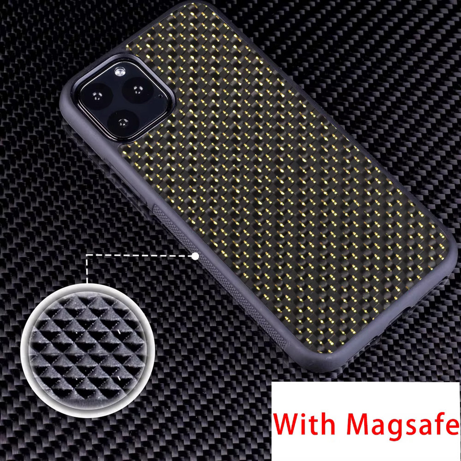 Blink Magsafe Stoßfeste Kohlefaser Schutzhülle für iPhone 12 13 14 15 16 Pro/ProMax in Farbe Blink Glossy - Bild 1