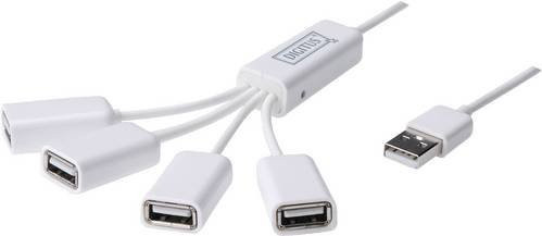 Digitus DA-70216 Slim Spider USB 2.0 Hub mit 4 USB-A Ports in Weiß - Bild 1