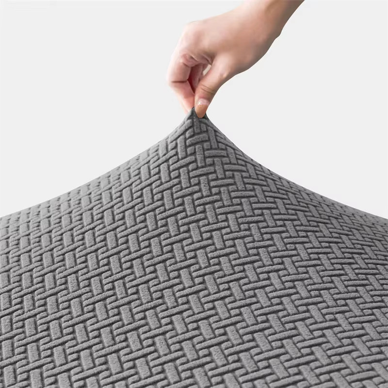 WANERQU Nordic Jacquard Stuhlbezüge aus elastischem Stretch-Material in Grau für Esszimmer und Büro-Stühle - Bild 3