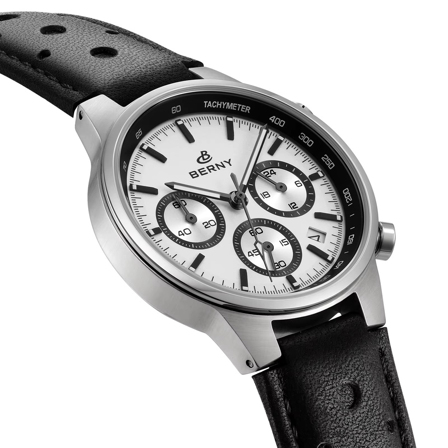 BERNY Chronograph, Quarz, Edelstahl, Saphirglas, Tachymeter, Herren - Bild 2