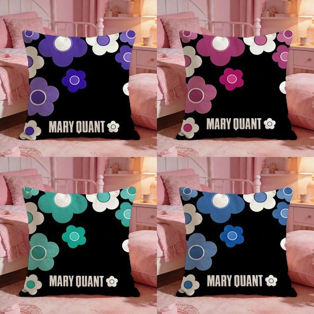 Mary Quant Kissenbezug Klassisches Logo Floral Wendbares Design Schwarz Multicolour B/B: 30 x 30 cm - Bild 1