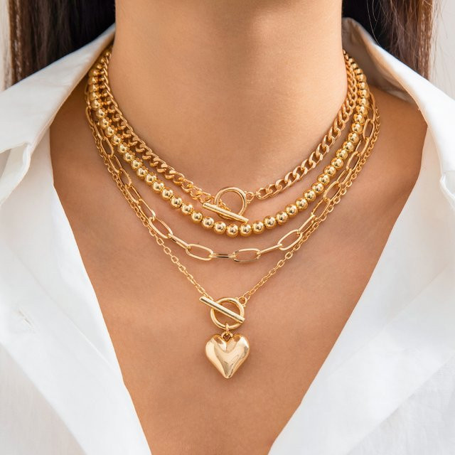 Ingemark Choker Halskette, Perle, Herz Anhänger, Damen, Silber, Gold - Bild 1