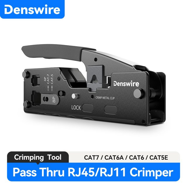 Denswire RJ45 Crimpzange für Cat8/7/6A/6/5E 8P 6P RJ11 RJ45 Steckverbinder Ethernet-Crimping-Werkzeug für LAN und Ethernet - Bild 1