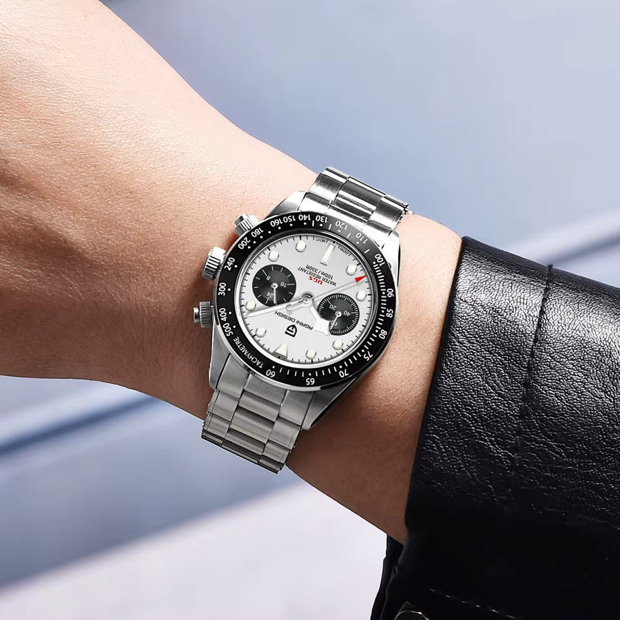 PAGANI DESIGN Chronograph, Quarz, Edelstahl, Weiß, Herren - Bild 2