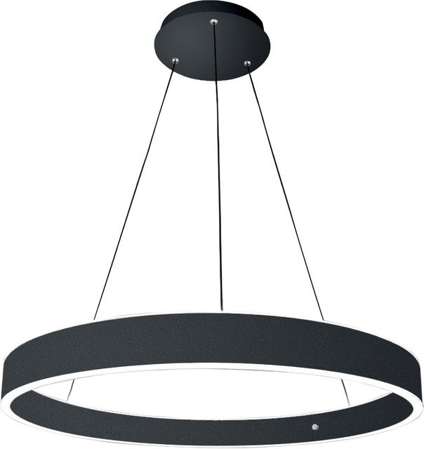 Easylight Delta LED-Pendelleuchte in Schwarz matt, moderne Ring-Hängeleuchte mit dimmbarer Up-Down-Beleuchtung und höhenverstellbarer Aufhängung - Bild 1