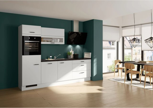 Impuls Küchen Küchenzeile IKZ12703E in Space Grey mit Einbaugeräten, Breite: 270 cm - Bild 1