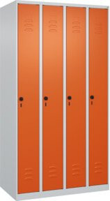 C+P Spind Classic PLUS Garderobenschrank mit 4 Abteilen, Stahl, Höhe: 185 cm, Breite: 100 cm, Tiefe: 50 cm - Bild 1