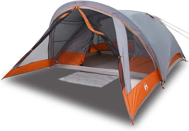 vidaXL Campingzelt für 4 Personen in Grau und Orange, wasserdicht, Artikelnummer 94715 - Bild 1