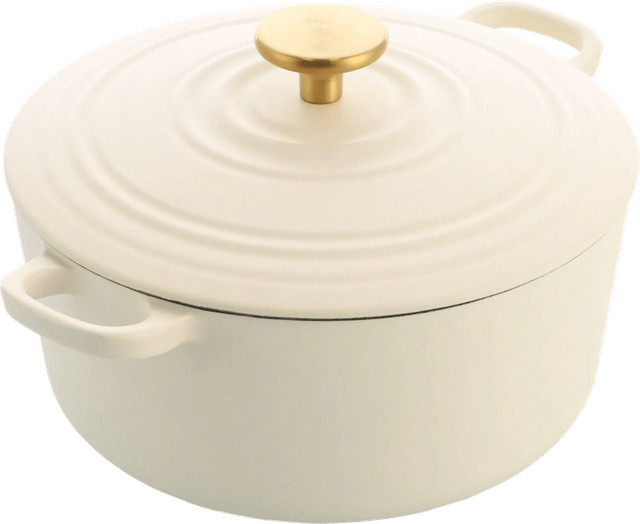 BK Bourgogne Bräter aus emailliertem Gusseisen, Farbe: Cream White, Durchmesser: 24 cm - Bild 1