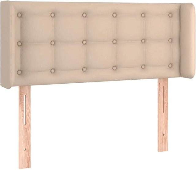 vidaXL LED Kopfteil in Cappuccino-Braun aus Kunstleder mit integrierter Beleuchtung und USB-Ladeport, B: 93 cm, H: 78-88 cm, T: 16 cm - Bild 1