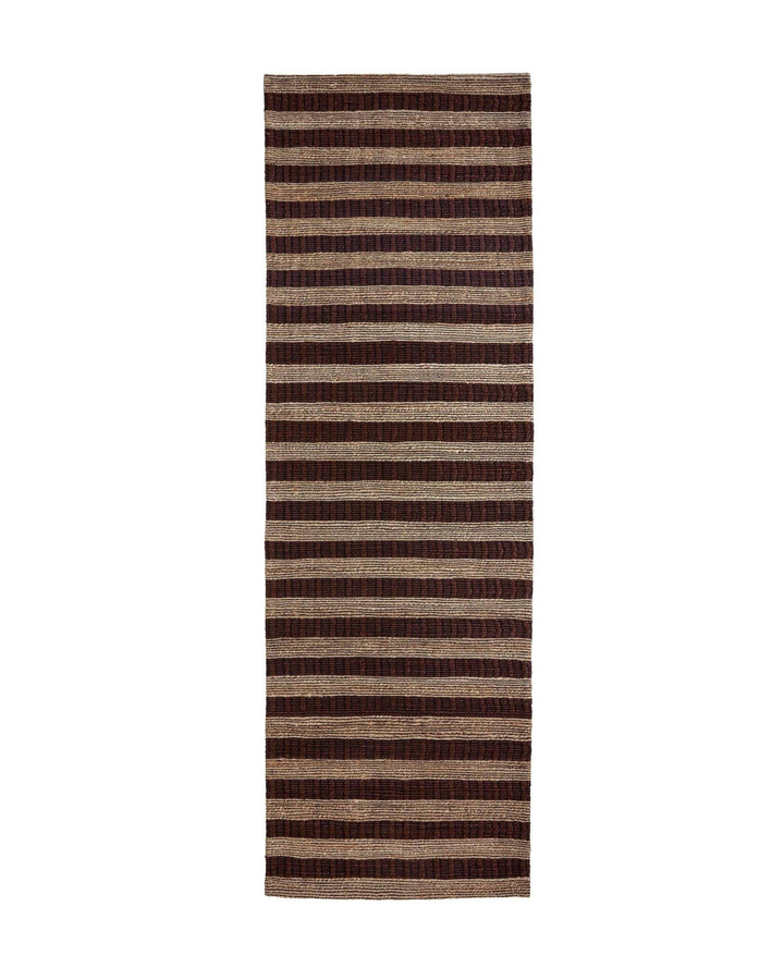 House Doctor Teppich Block in Braun und Sand mit geometrischem Muster aus Jute, Baumwolle und Viskose, B/T: 90 x 300 cm - Bild 1