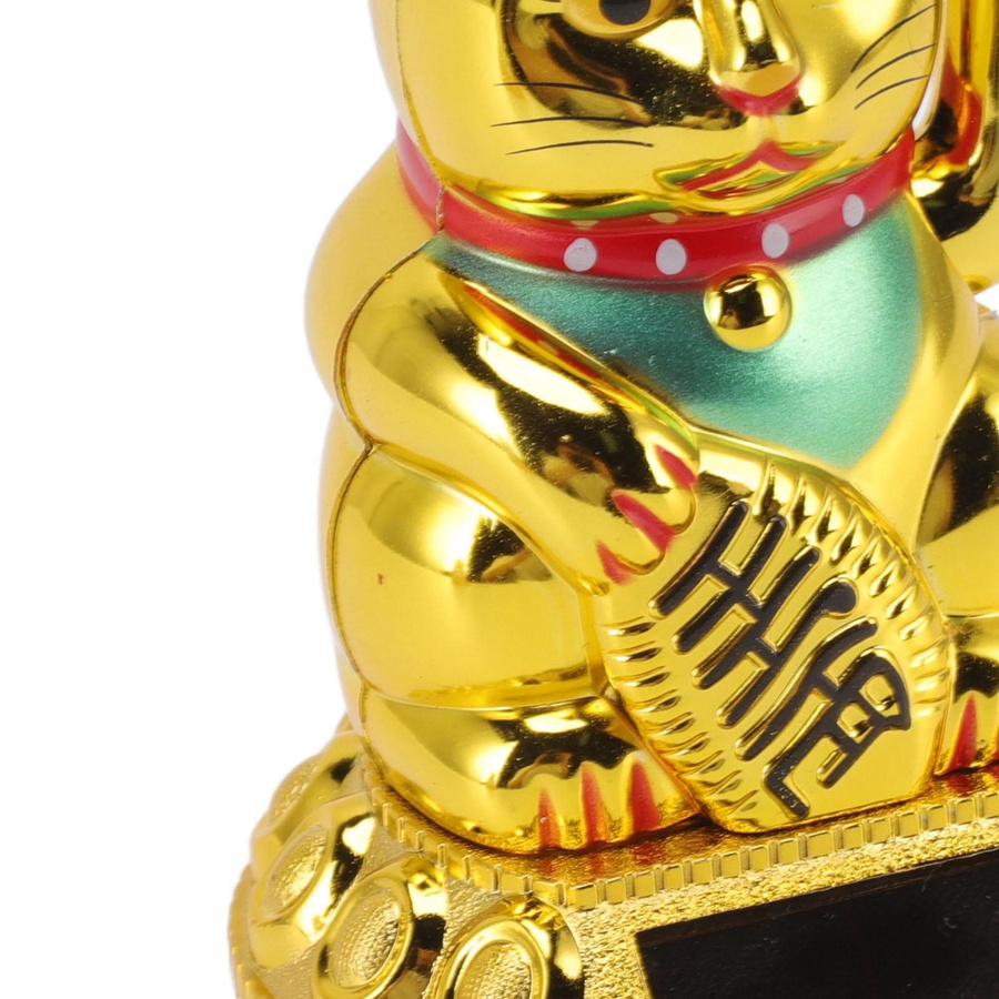 Solar Glückskatze Ornament mit Lichtinduktion und winkendem Arm als japanische Statue für dein Zuhause, Auto oder Büro - Bild 3
