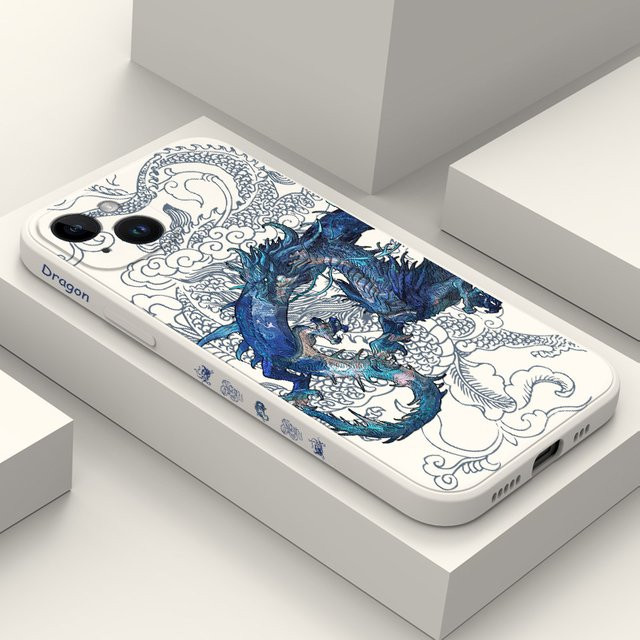 Blue Dragon Silikonhülle für iPhone 17 16 15 14 13 12 11 Pro Max Plus Mini in Grün - Bild 1