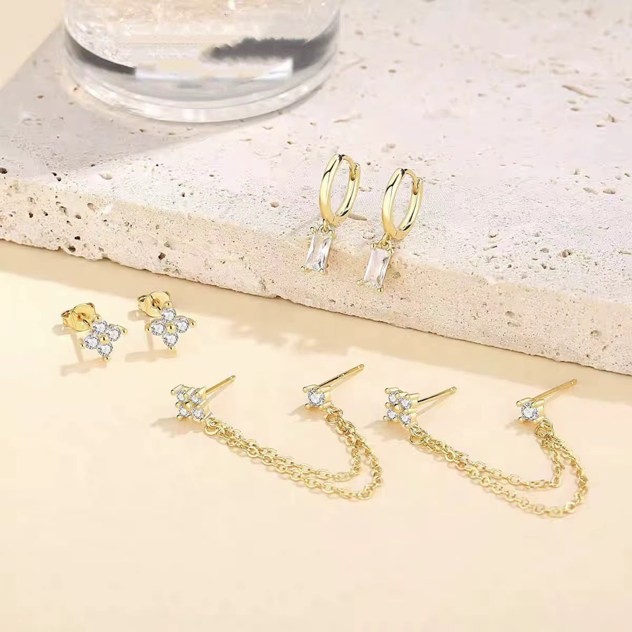 ZAKOL Schmuck-Set, Ohrstecker, Edelstahl, Gold, Kristall, Damen - Bild 3