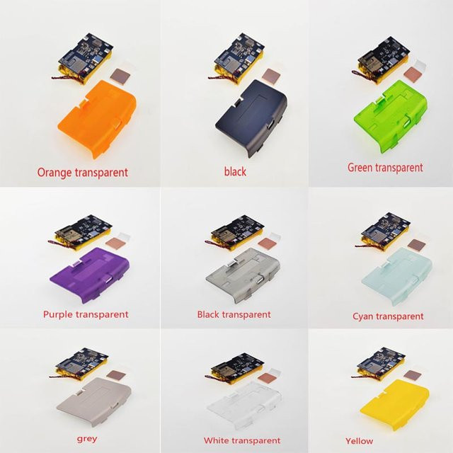 ZCGM Wiederaufladbares Li-Ion Batterie Modul mit USB-C für Game Boy Advance GBA, 1800mAh, Transparent Grün - Bild 1