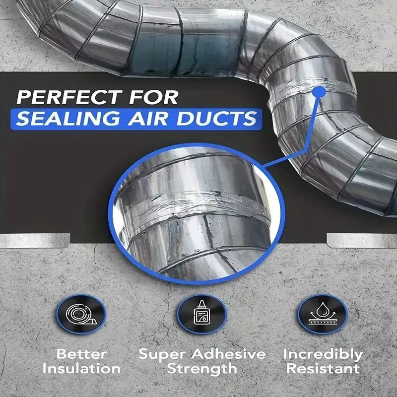 Wasserdichtes und hochtemperaturbeständiges Aluminiumfolienband in Silber zur Reparatur von Rohren und Küchenauspuffen - Bild 4