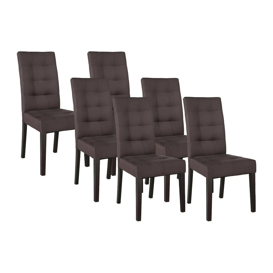 Vente-unique Stuhl Villosa Schokobraun mit Stoffbezug und Massivholzgestell - Bild 2