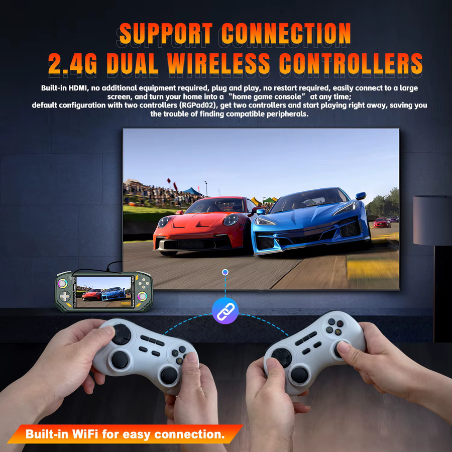 AISLPC RG52 MINI Retro Handheld Spielkonsole in Grün mit 5,5 Zoll IPS Display, RK3562 Chip, WLAN und Bluetooth - Bild 2