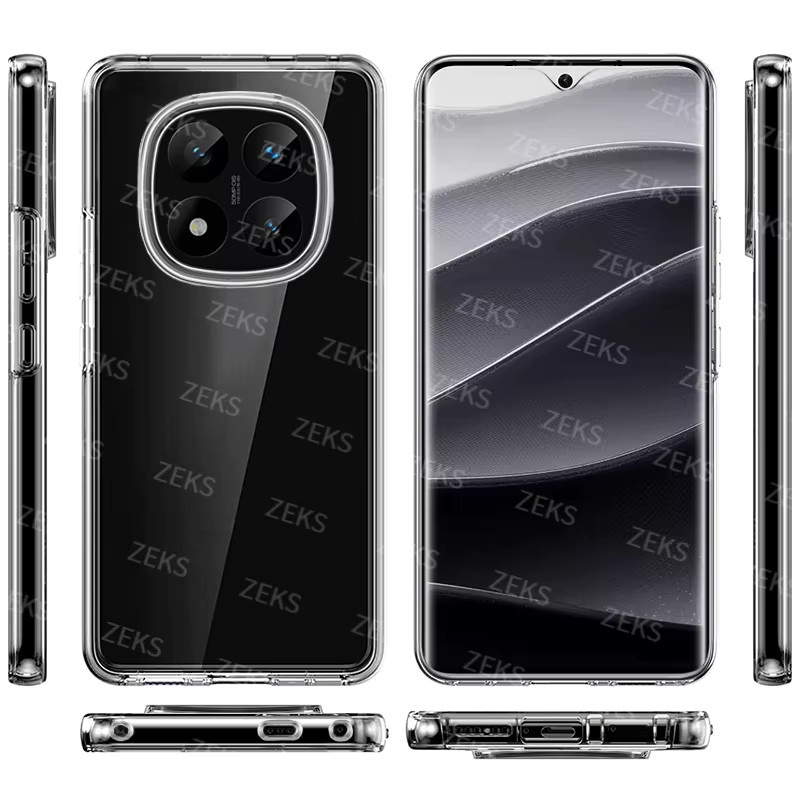 Stoßfeste 360 Full Body Schutzhülle für Xiaomi Redmi Note 14 Pro+ und Redmi Note 14 Pro 5G in Transparent, Dual Layer Hybrid Silikon und PC - Bild 5