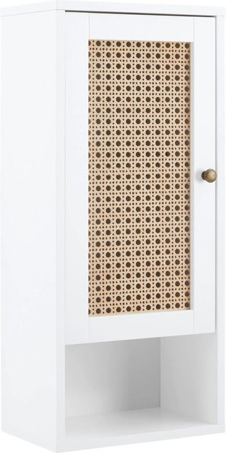 Bessagi Home Hängeschrank Lisa in Weiß und Naturfarben mit offenen Regalfächern, B/T/H: 32 x 20 x 72 cm - Bild 1