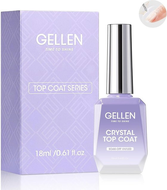 GELLEN Nagelgel-Decklack, Crystal Clear, glänzend, 18 ml - Bild 1