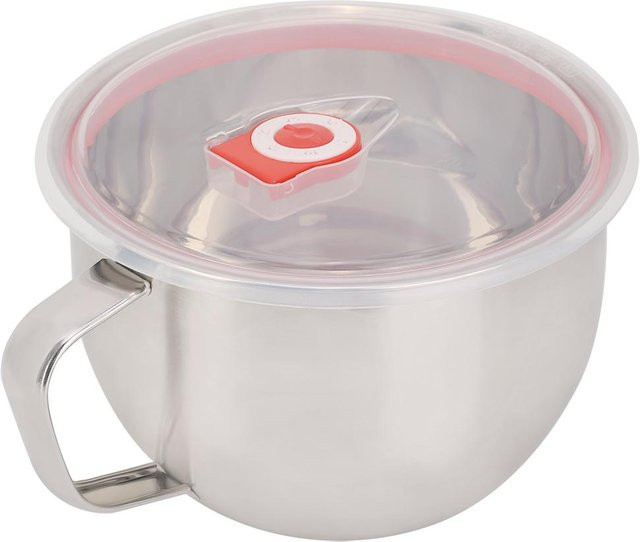 Tragbare Instant-Nudelschüssel aus Edelstahl mit Griff und auslaufsicherem Deckel von CosyHome, Grau, 1300 ml - Bild 1