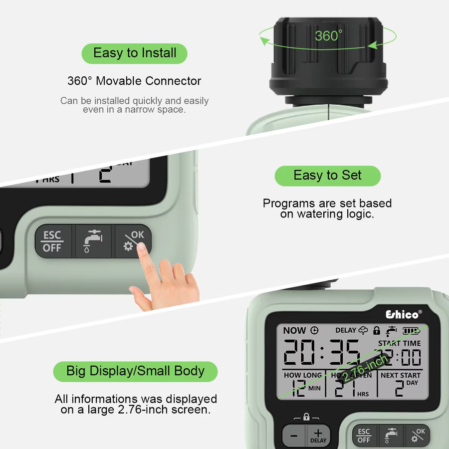 HCT-322 Automatischer digitaler Wassertimer für die intelligente Gartenbewässerung und Außenbewässerung - Bild 4